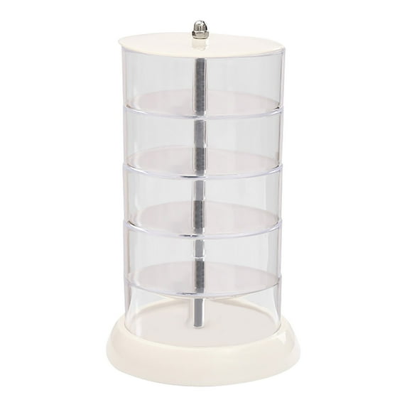 LanSuare 360° Rotating Jewelry Case, 4 Layers Clear Jewelry Box Organizer for Rings Earrings Necklaces Display
