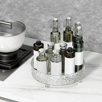 360° Rotating Kitchen Turntable Organizer | Clear Plastic Lazy Susan for Spices, Condiments & Cosmetics | Cabinet, Pantry & Refrigerator Storage | 9-Inch Spinning Tray