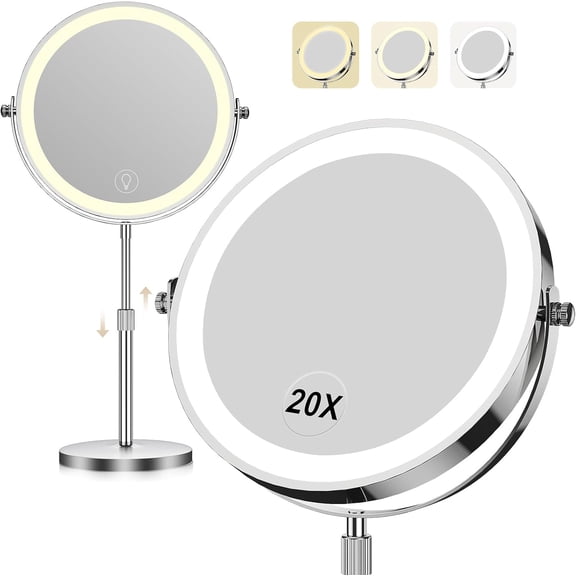 360° Rotating LED Makeup Mirror, Adjustable Brightness, Rechargeable, Ideal Gift For Girls