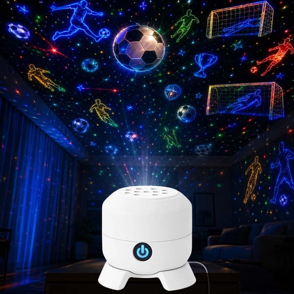 360° Rotating LED Ocean Night Light Projector, Dimmable USB Powered Holographic Projection Lamp with Timer for Bedroom Home Theater, Snow Pattern