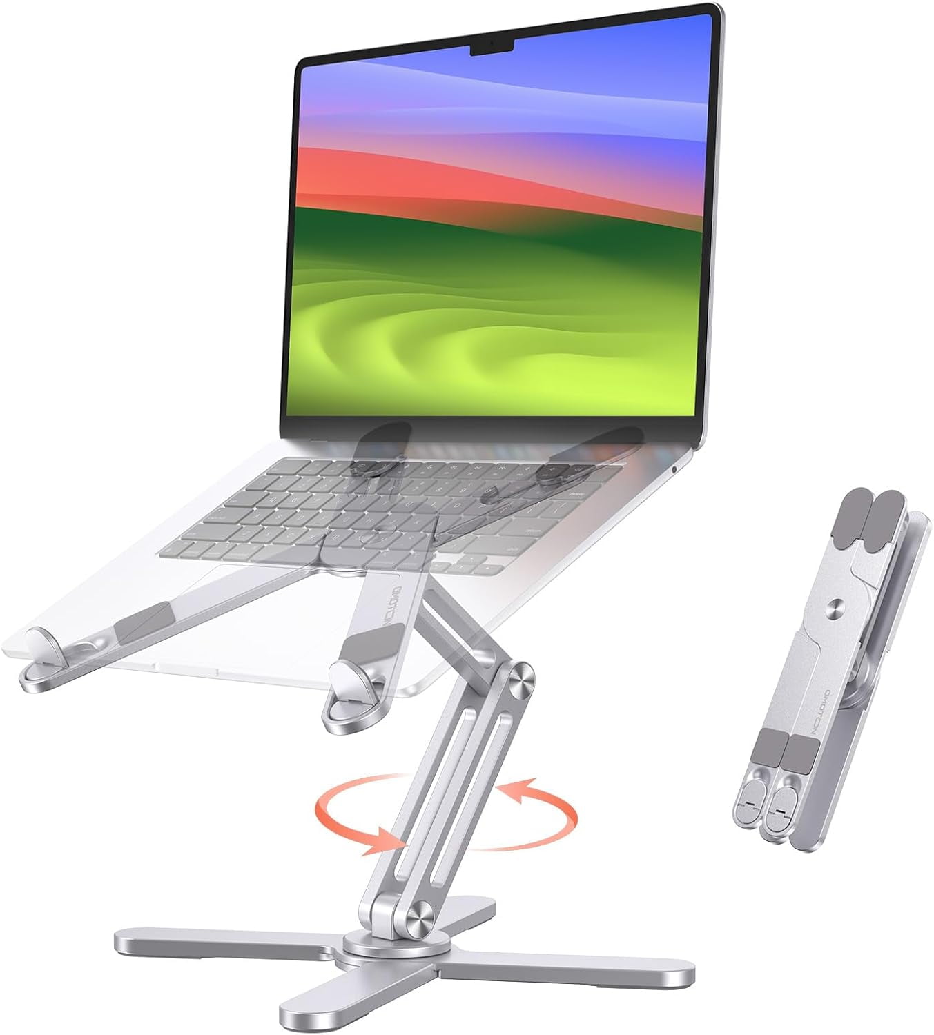 360° Rotating Laptop Stand Riser for Desk, Ergonomic Foldable Computer ...