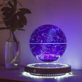 360 Rotating Levitating Starry Globe Lamp RGB Color Changing Touch Control Floating Celestial Moon Light Romantic Home Desk Decor Perfect Gift for Family Friends Astronomy Fans