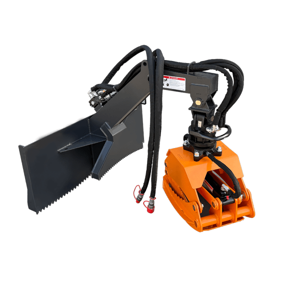 360 Rotating Log Grapple for Skid Steer Loaders, 2500lbs Lift Capacity, 2-10gpm Flow, US STOCK