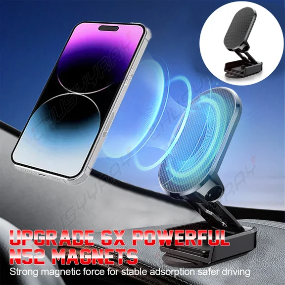 360 Rotating Magnetic Car Phone Holder Folding Mount Stand For Dodge