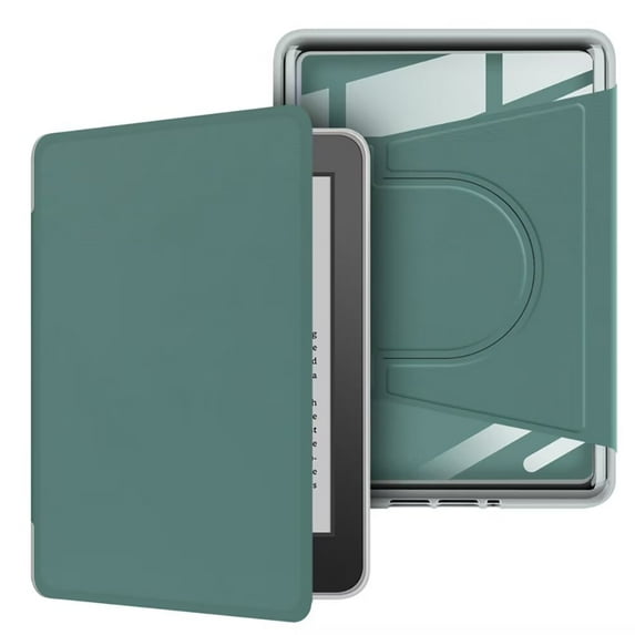 360° Rotating Magnetic Detachable Case with Stand & Auto Wake/Sleep for Paperwhite 10th Generation 6" (2018 Release) - Clear Back Cover, MidnightGreen