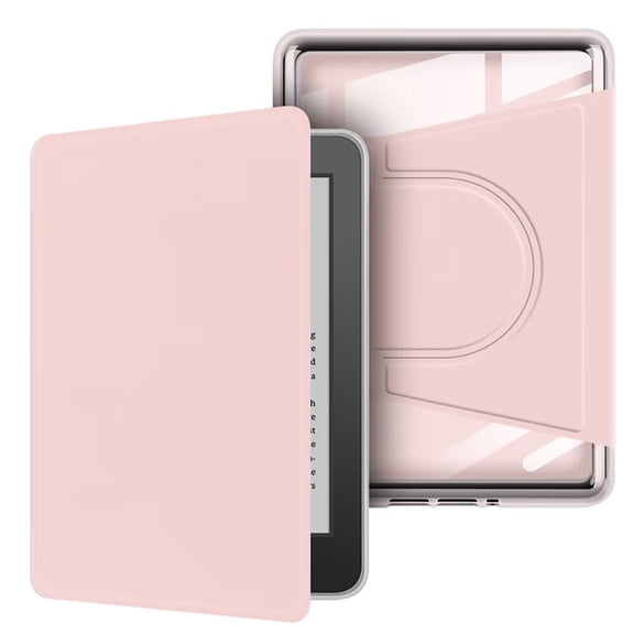 360° Rotating Magnetic Detachable Case with Stand & Auto Wake/Sleep for Kindle 11/12th Generation 6" (2024/2022 Release) - Clear Back Cover, Pink