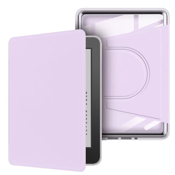 360° Rotating Magnetic Detachable Case with Stand & Auto Wake/Sleep for Kindle 8th Generation 6" (2016 Release) - Clear Back Cover, Purple
