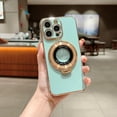 thumbnail image 1 of 360 Rotating Magnetic Invisible Stand Case for iPhone 14 Plus, Compatible with MagSafe Luxury Plating Shockproof Slim Thin Protective Phone Case Cover for iPhone 14 Plus - Turquoise, 1 of 9