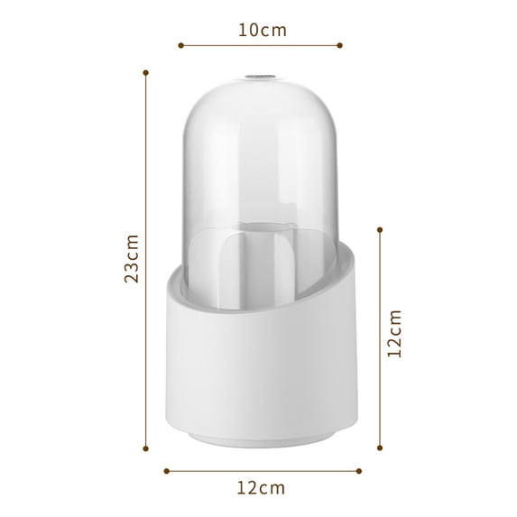 360° Rotating Makeup Brushes Holder Portable Desktop Makeup Organizer Cosmetic Storage Box Make Up Tools Jewelry Container White C