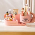 thumbnail image 1 of 360° Rotating Makeup Brushes Organizer, Cosmetics Organizer, Durable Makeup Box, Fits Cosmetics, Brushes, Perfume, Skin Care, Lipsticks (Pink), 1 of 3