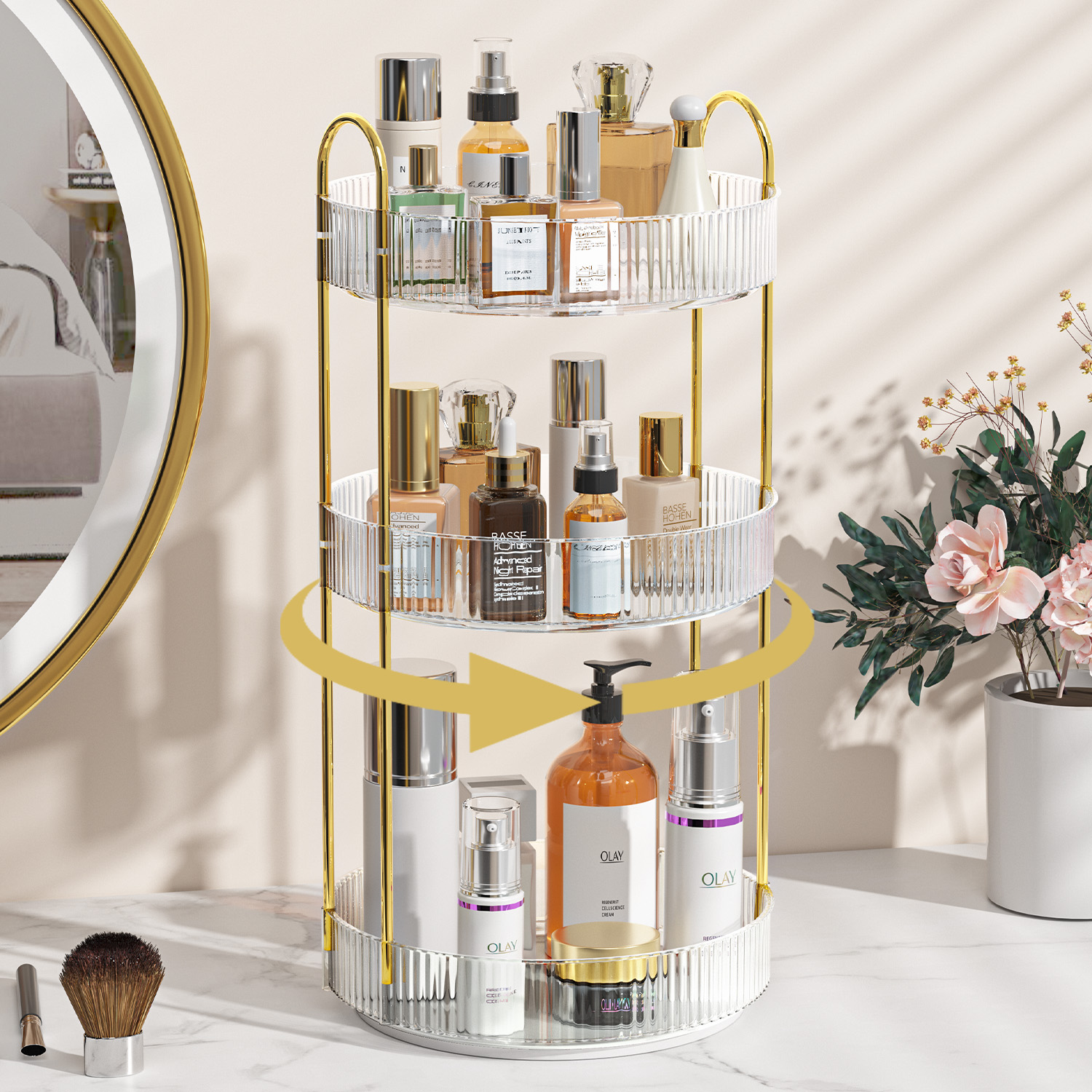 InterDesign Makeup Organizer Tote, Clear