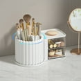 thumbnail image 1 of 360 Rotating Makeup Organizer, Large Capacity Cosmetic Storage Caddy with Brush Holder for Vanity Bathroom Countertop, 9.25 Inch, Sturdy, 1 of 7