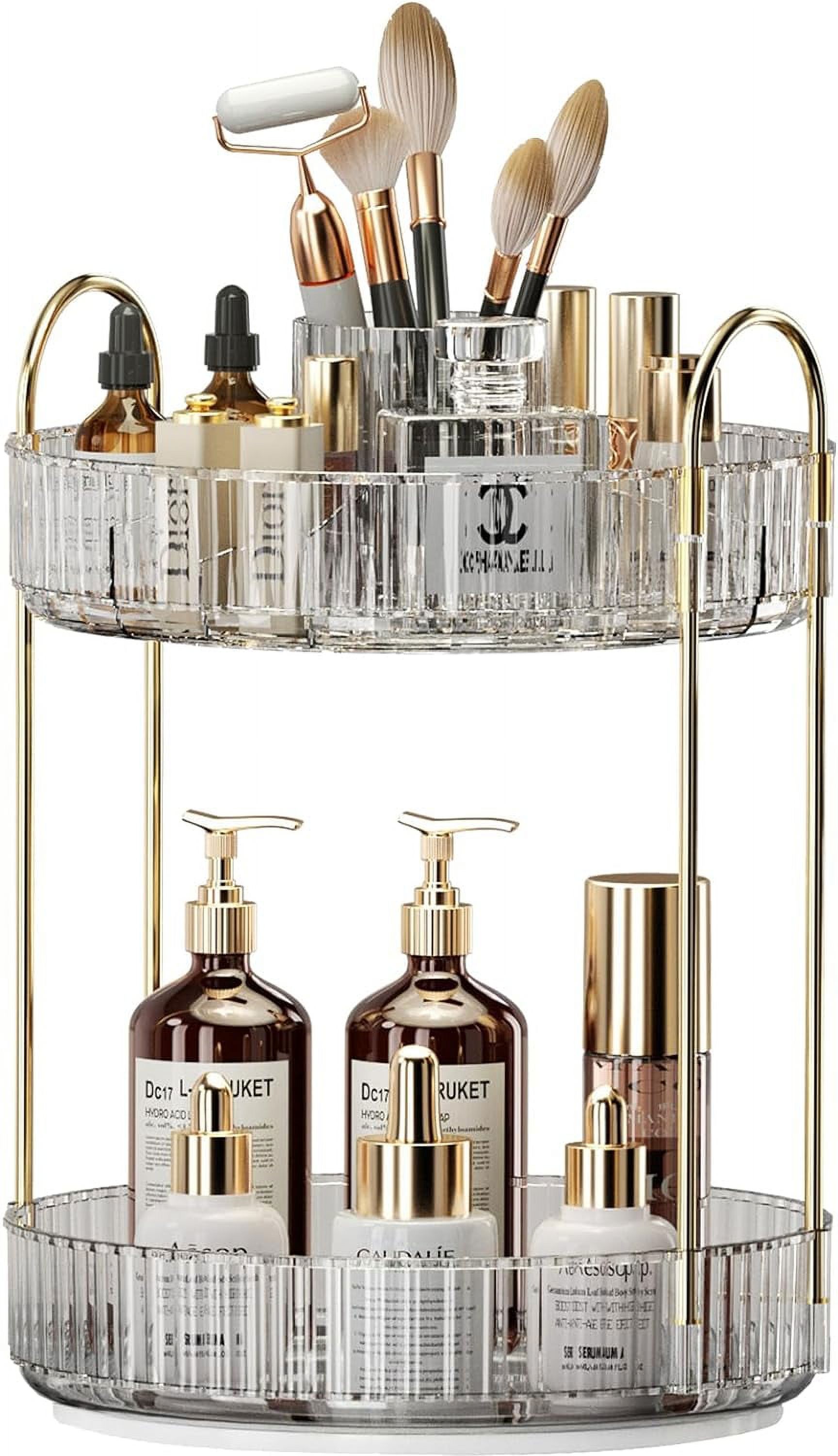 360° Rotating Makeup Organizer, LargeCapacity Skincare Make Up Storage