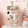 thumbnail image 1 of 360° Rotating Makeup Organizer Teqhome Large Capacity Cosmetics Organizer for Perfume Holder Organizer Countertop Bathroom Makeup Holder Rack Clear Diamond, 1 of 12