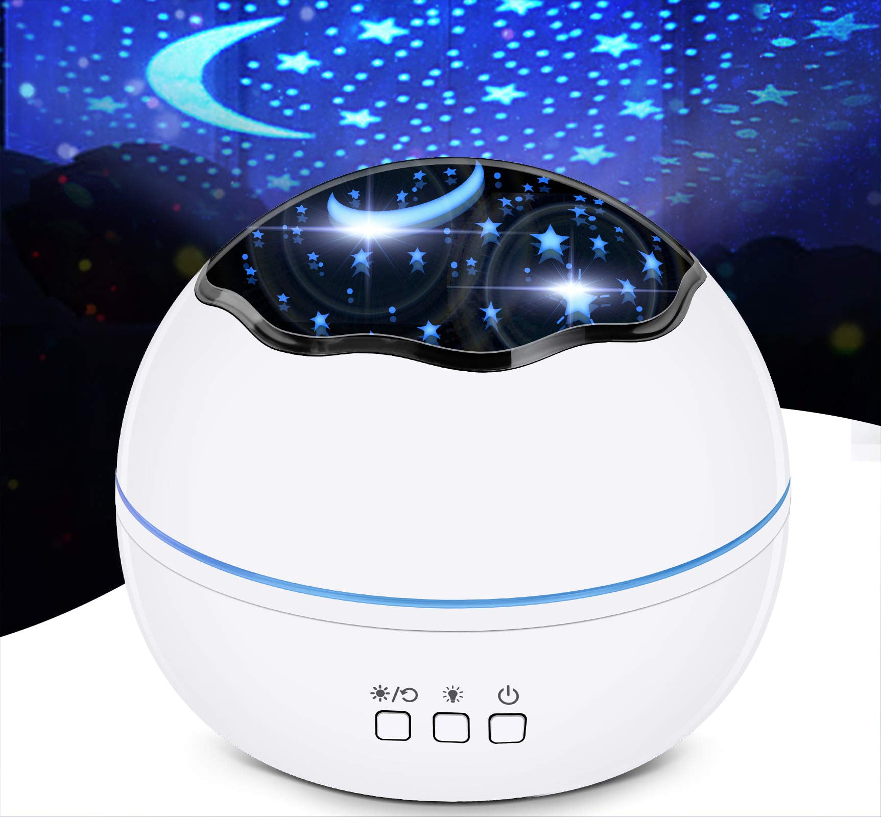 360° Rotating Night Light Projector for Kids, 2 in 1 Starry Sky and Sea