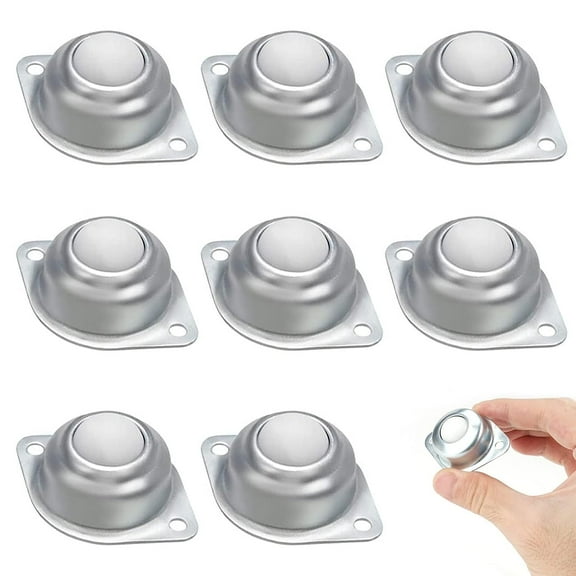 360 Rotating Nylon & Stainless Steel Ball Casters - 8-Pack for Furniture, Shelves & Showcases