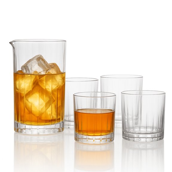 360 Rotating Old Fashioned Glass Set With Mixing Pitchers