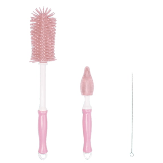 360° Rotating Pacifier Cleaning Brush and Bottle Brush Set with PP Handle, Suitable for Feeding Bottle Cleaning,