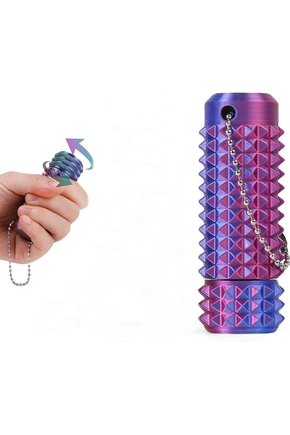 360 Rotating Pain-Stimulating Adult Stress-Relieving Keychain, Spiked Sensory 3D Printed Hand Stimulation Stress-Relieving Tool, Keychain Pendant