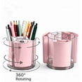thumbnail image 1 of 360° Rotating Pen Holder for Desk, Detachable Pencil Holder Pen Organizer, Plastic Pencil Cup Caddy with 5 Slots for Home Office Supplies, Pink, 1 of 9