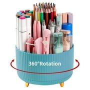 360° Rotating Pencil Holder - Cute Desk Organizer for Office, S-chool, Home - 5 Slots for Stationery Storage