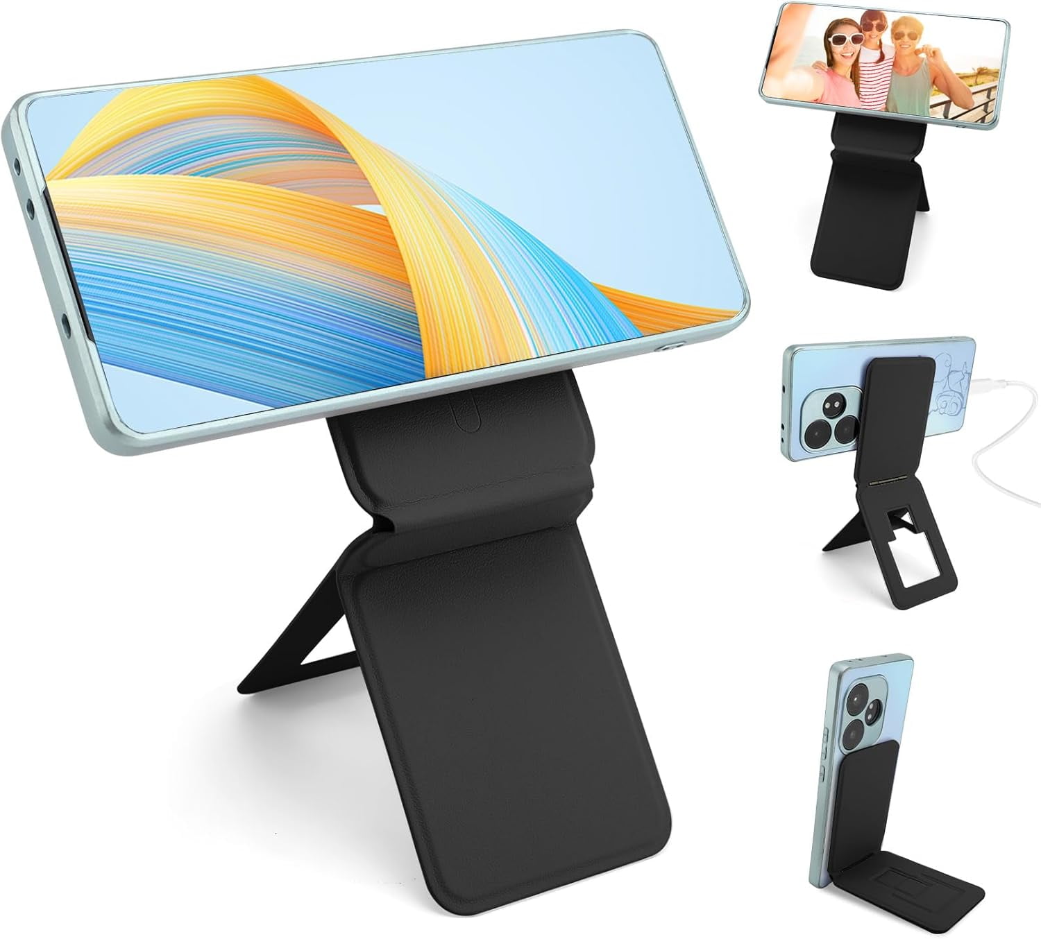 360 Rotating Phone Holder for Desk, Dual-Adjustable Foldable Heavy-Duty Bases Aluminum Phone Stand Compatible with iPhone 17 16 15 14 13 12 11 Series, Galaxy, 4-8" All Phones (Silver)