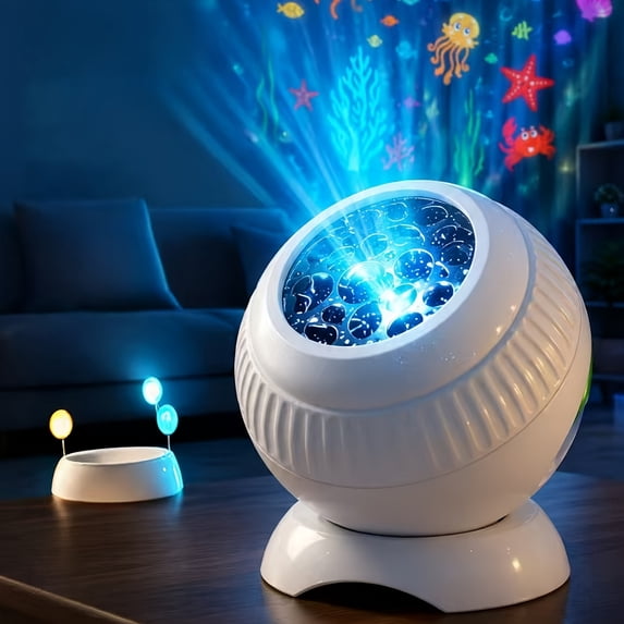 Rotating Go Lights 360° Rotating Projector Night Light with Dynamic Projection, USB ...