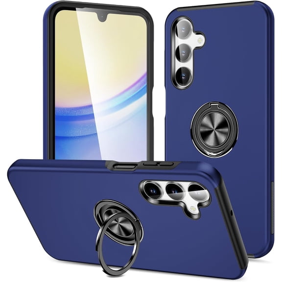 360 Rotating Ring Grip Hybrid Case for Samsung Galaxy A26 5G - Blue