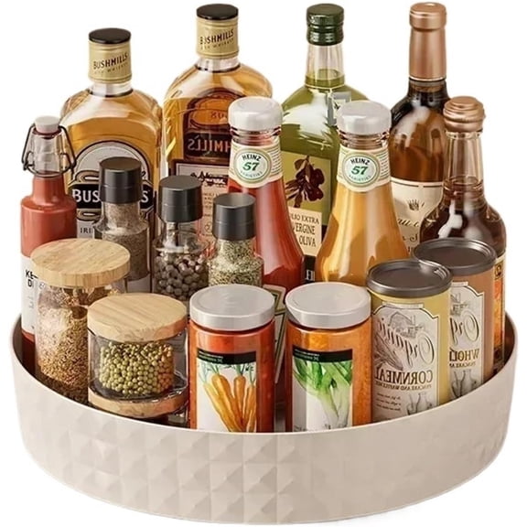 360 Rotating Seasoning Storage Rack Multifunction Pantry Cabinet Turntable for Cosmetics Kitchen Accessories Organizer Tray