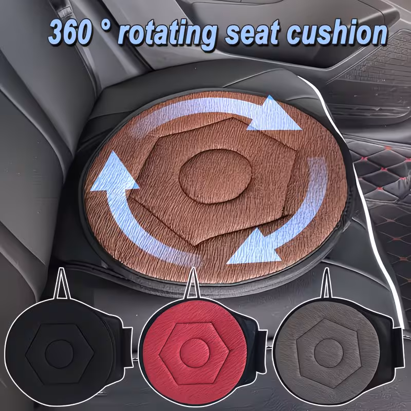 360 Rotating Seat Cushion, 2026 New Ergonomic Car Swivel Cushion for Elderly, Lightweight and Portable Rotating Car Seat Pad for Office Car Home (Gray)