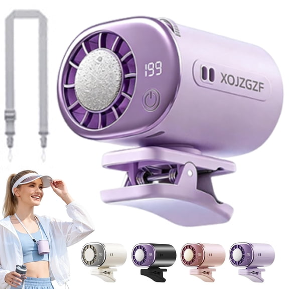 360° Rotating Semi-Cooling Clip Fan, Car Clips on Air Conditioner, Portable Mini Ac That Blow Cold Air, Cars Seat Fans, Auto Vehicle Silent Cooler Conditioners with LED Display Rechargeable