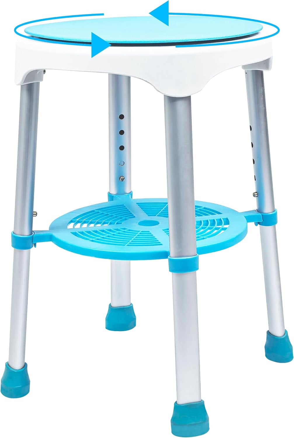 -360° Rotating Shower Chair, Adjustable Swivel Shower Stool Tub Chair ...