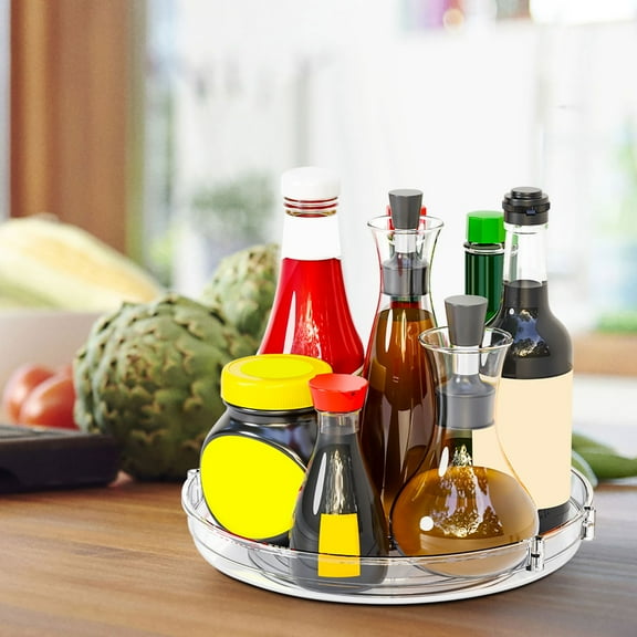 360° Rotating Spice Rack, Multi-Tier Kitchen Turntable Organizer, Space-Saving Condiment Lazy Susan, Countertop Storage for Seasonings Cosmetics, Sturdy Durable Display Carousel