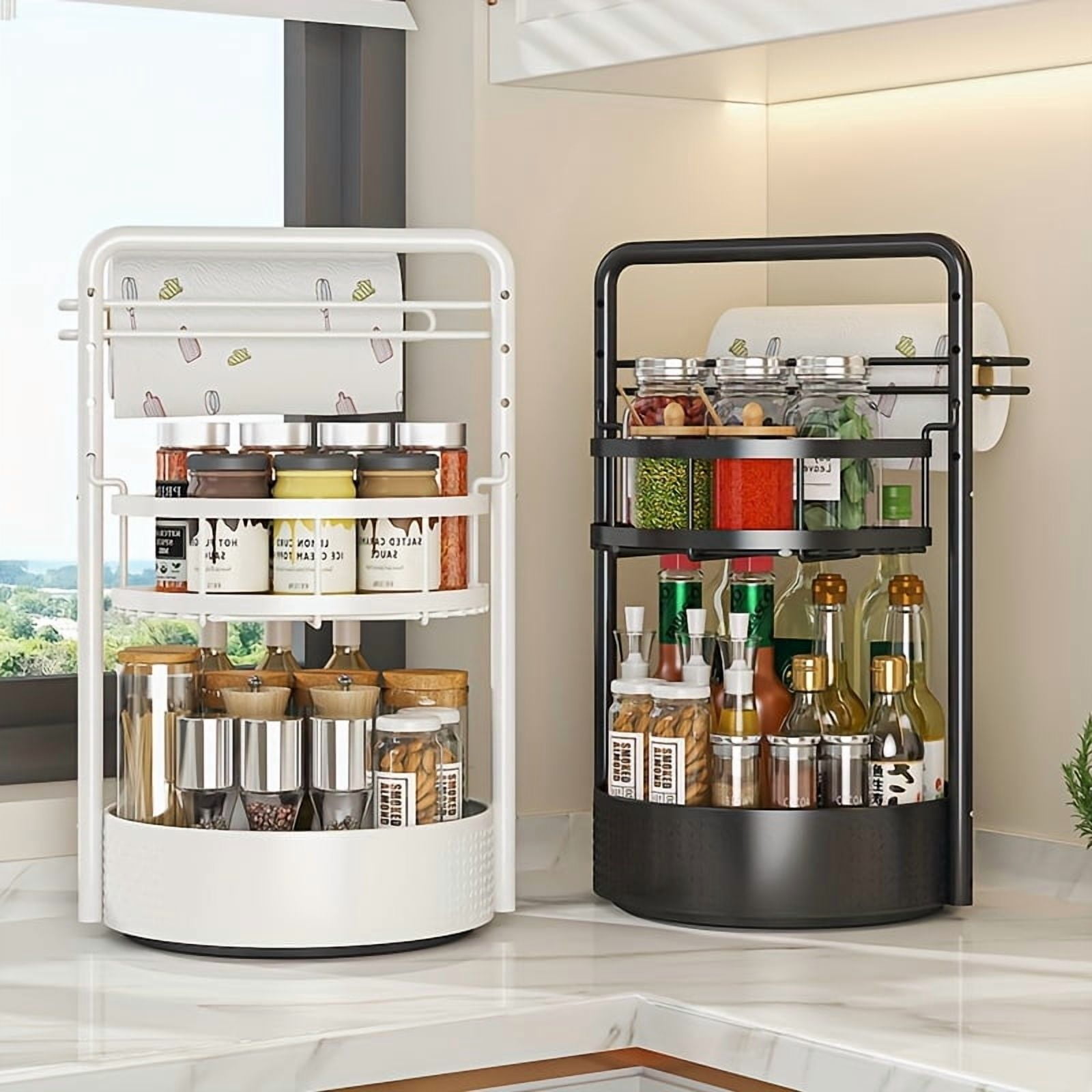 360° Rotating Spice Rack Organizer - Multi-Function Countertop Shelf ...