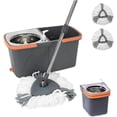 thumbnail image 1 of 360° Rotating Spin Mop and Foldable Bucket Set, Dual Clean & Dirty Water System, Hands-Free Easy Spin Wringing, Heavy-Duty Microfiber Mop with 2 Mop Heads for All Floor Types (TWINS - LV-A03-1), 1 of 9