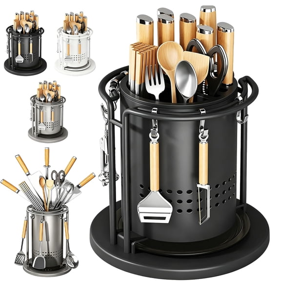 360° Rotating Stainless Steel Knife Holder & Organizer - 360 Rotating Stainless Steel Knife Holder