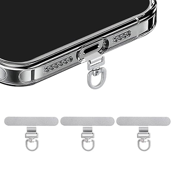 360° Rotating Stainless Steel Phone Tether Tab (3-Pack) - Universal for iPhone & Other Phones (Fits Wristbands/Necklaces/Crossbody Straps)