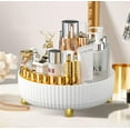 thumbnail image 1 of 360° Rotating Storage Tray, 11.02 inches in Diameter, Cosmetics and Perfume Organizer, Desktop Storage Tray, Bathroom and Skincare Storage Tray Large Capacity, Large White (11.02"×11.02"×3.93"), 1 of 6