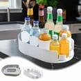 thumbnail image 1 of Rotating Storage Tray 360° Organizer | Plastic Lazy Susan for Refrigerator, Kitchen, Bathroom, Desk | Removable, Washable, Nonslip, White Clear | 12.9"x8.46"x2.87" | 1pc | Large Capacity, 1 of 6