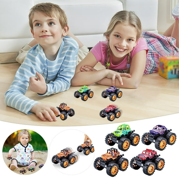 360° Rotating Stunt Friction Toy Car for Kids - Colorful Graffiti Push & Go Truck with Lifelike Body Wave, Durable ABS Plastic, All-Terrain Wheels - Indoor/Outdoor Play (9.5x8cm)