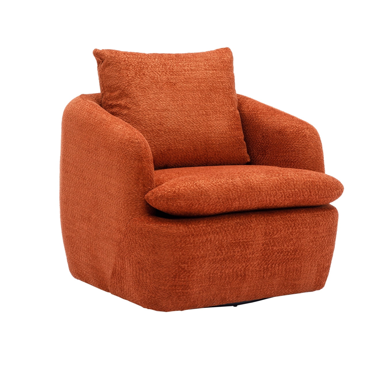 360° Rotating Swivel Accent Chair, Boucle Upholstered Arm Chair with ...