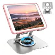 360  Rotating Tablet Stand, Universal Foldable Aluminum Alloy Tablet Holder, Height Angle Adjustable Desktop Tablet Mount, Multi Angle Stand for Tablet Phone