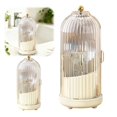 thumbnail image 1 of 360° Rotating Toothbrush Holder with Cover, 3-Slot Dustproof Bathroom Vanity Organizer with Drainage System, Countertop Storage for Toothbrushes Toothpaste Makeup Brushes, Light Yellow, 1 of 8
