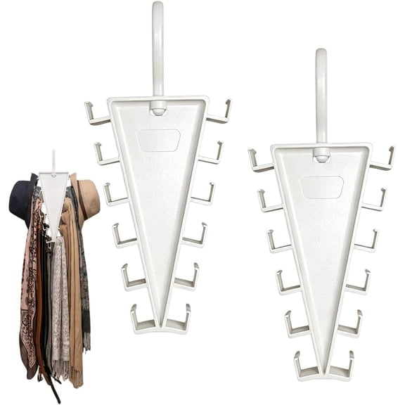 360° Rotating V-Shaped Closet Organizer Hanger, Double-Sided Storage Rack with 12 Hooks,2