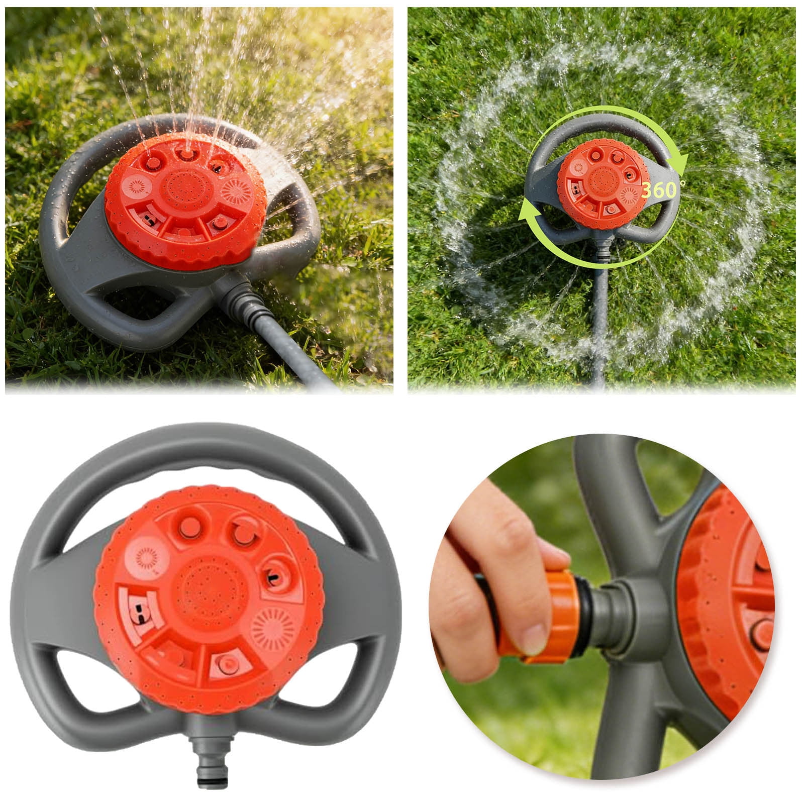 360° Rotating Water Sprinkler Upgraded 8 Pattern Adjustable Garden ...