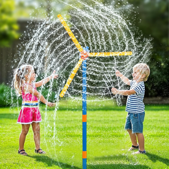 360° Rotating Windmill Water Sprinkler, Outdoor Splash Toy for Yard and Lawn Use