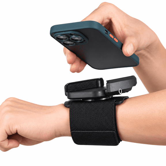 360 Rotating Wrist Phone Holder for Running, Detachable Quick-Release Forearm Armband Mount with Adjustable Strap for Walking, Hiking, Cycling and Fitness
