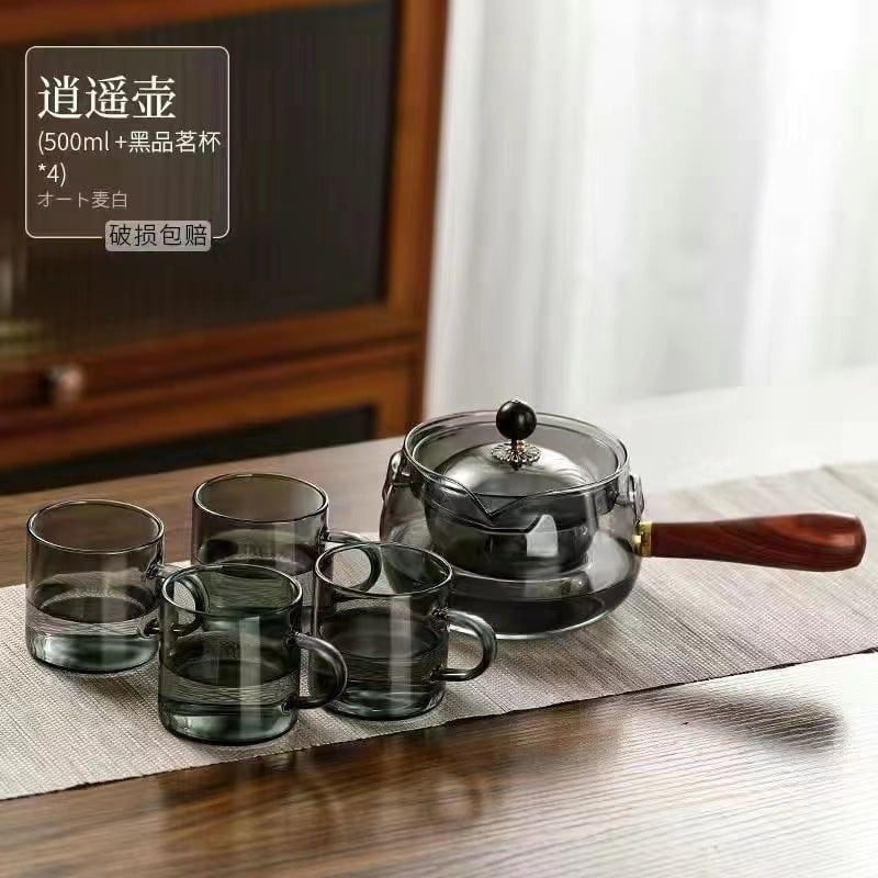 360 Rotating Xiaoyao Pot Borosilicate Glass Teapot Household Electric ...