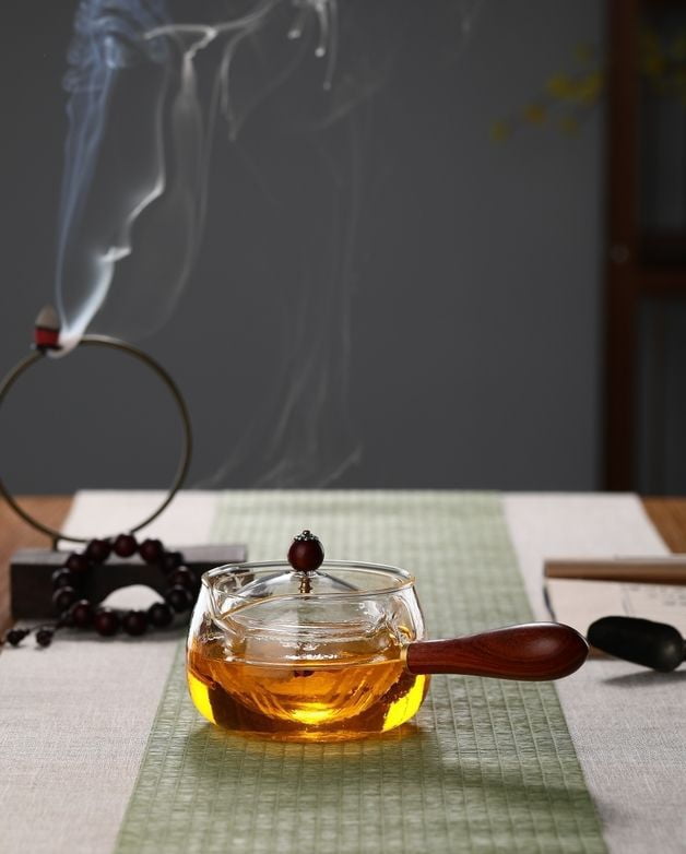 360 Rotating Xiaoyao Pot Borosilicate Glass Teapot Household Electric ...