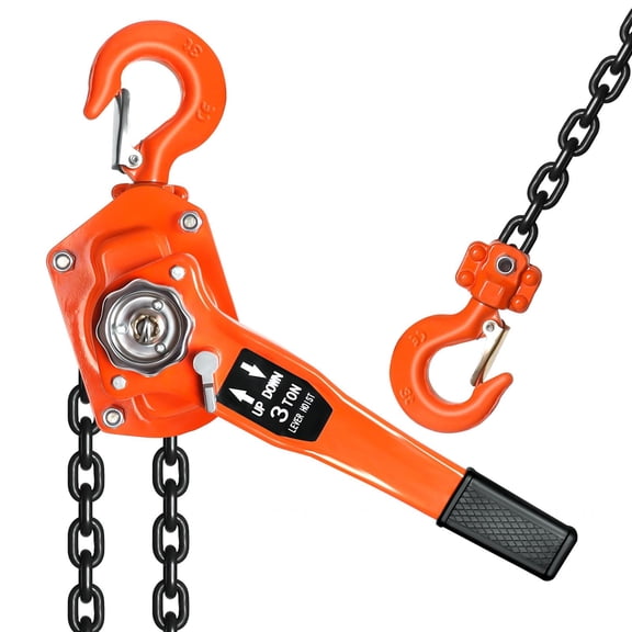 360 Rotation 3 Ton Lever Hoist, Galvanized Chain 20FT Chain Hoist, Industrial  Hoist for Warehouse Lifting,Machinery Installation,Outdoor Lifting